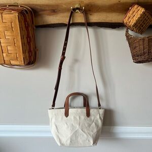 Madewell Small Transport Canvas Crossbody Tote Bag Purse